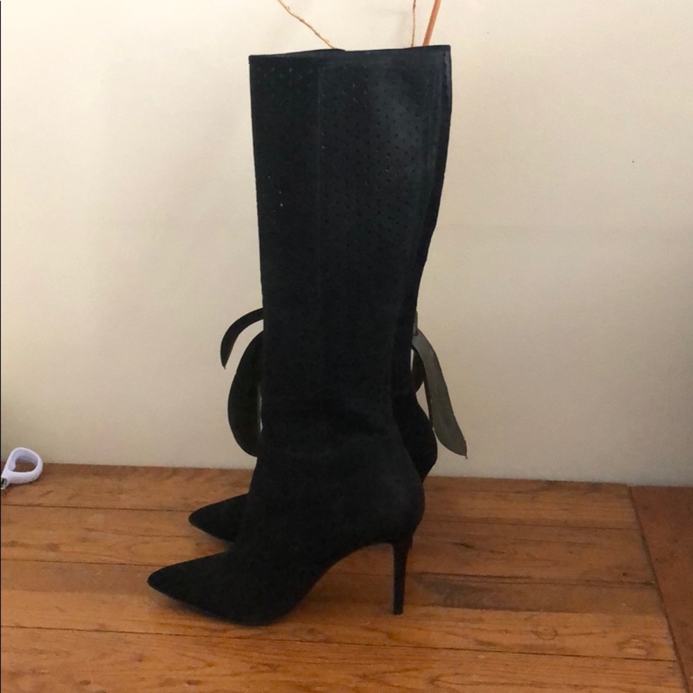 Brian Atwood boots in black Nubuck